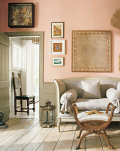 Pink living room by Martha Stewart.